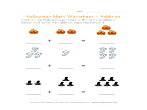 addition worksheet halloween first