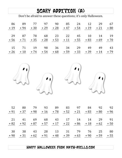 addition worksheet halloween