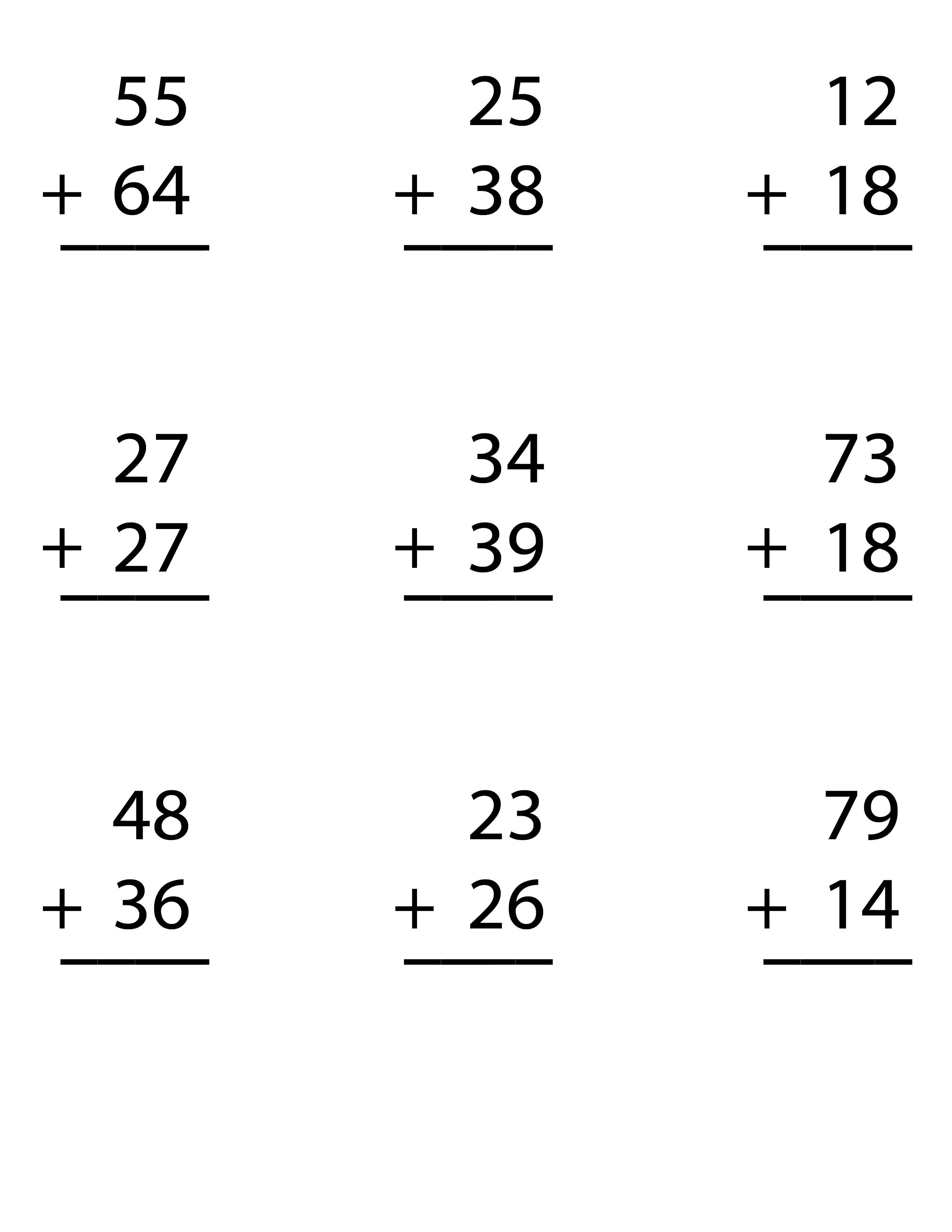 2nd Grade Math Worksheets - 2-Digit Addition Without Regrouping - Word  Problem Addition