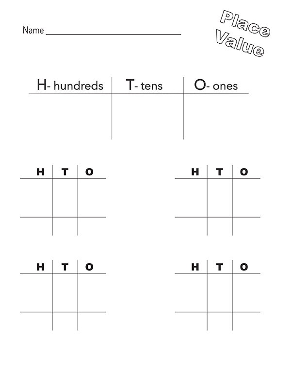 Ones Tens And Hundreds Place Value Worksheets For 2nd Grade 