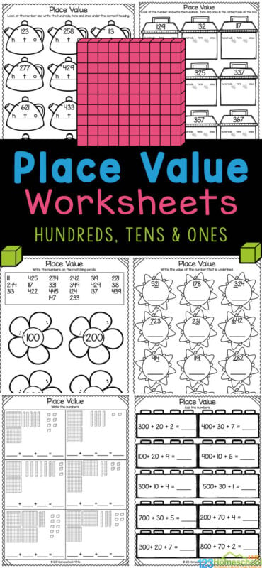 addition worksheet hundreds tens and