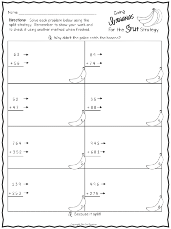addition worksheet jump strategy