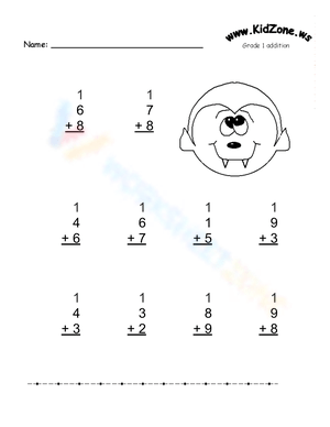 Free Collection Of Halloween Addition Worksheets For Kids
