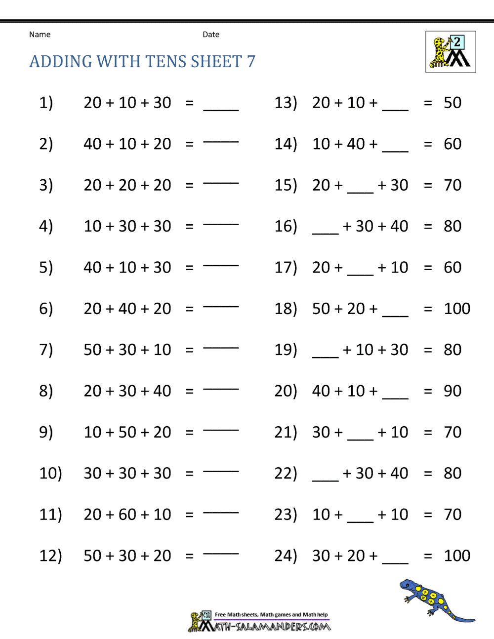 addition worksheet ks1 free