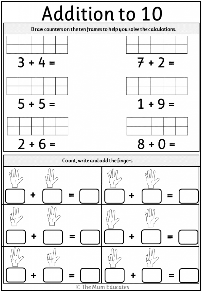 addition worksheet ks1 with pictures