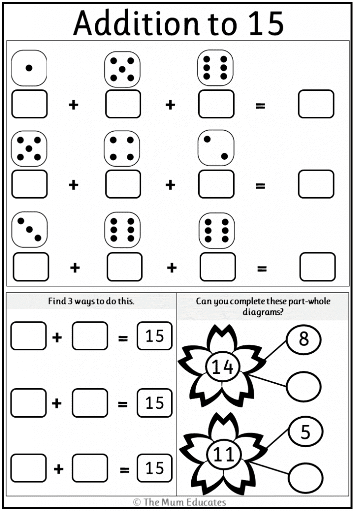 addition worksheet ks1 with