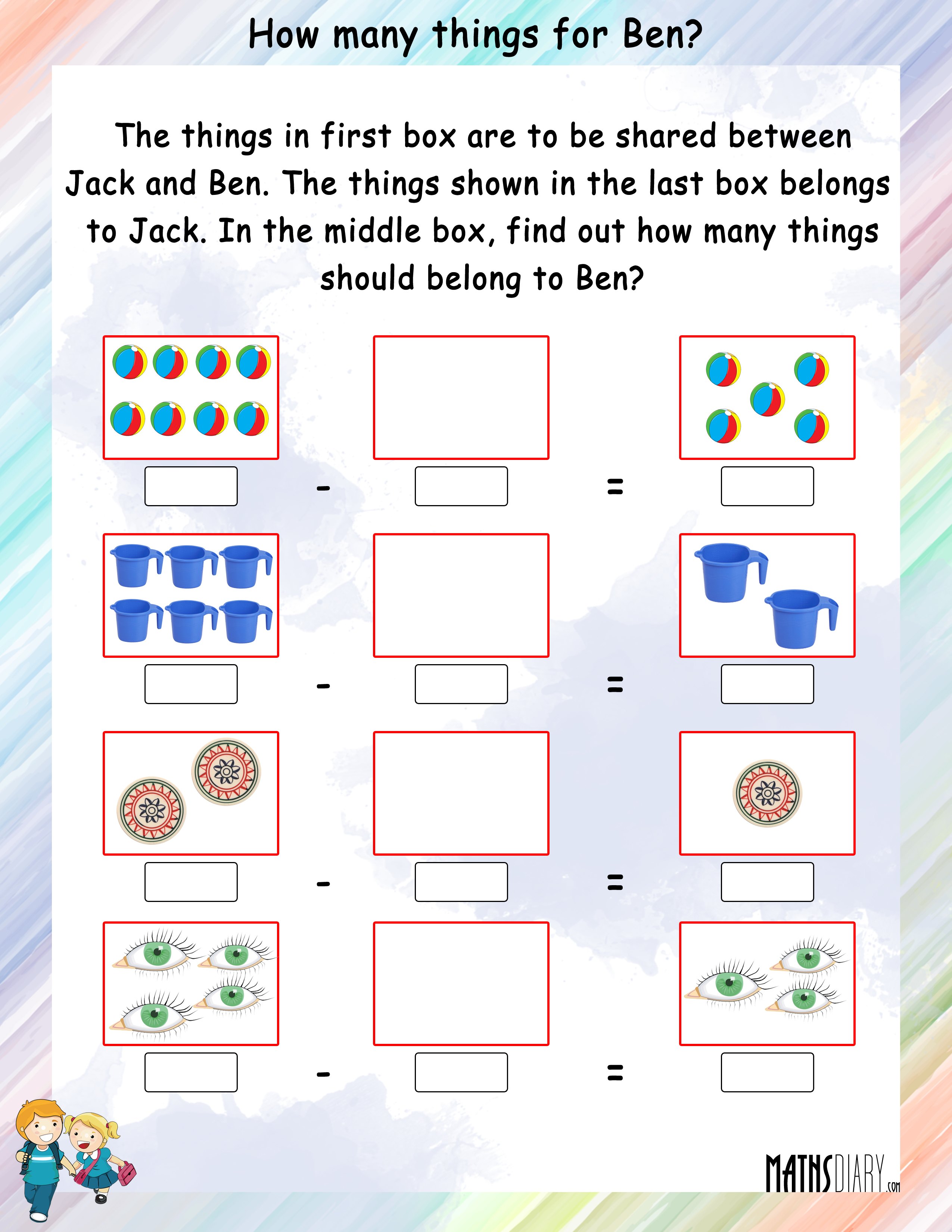 Write Addition or Subtraction fact for each number - Math ...