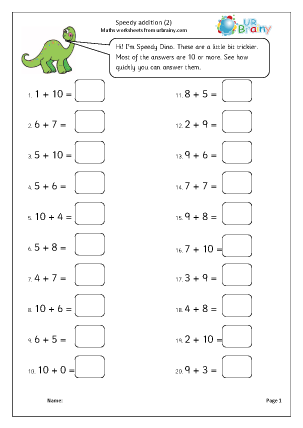 Addition Year 2 (aged 6-7) - URBrainy.com