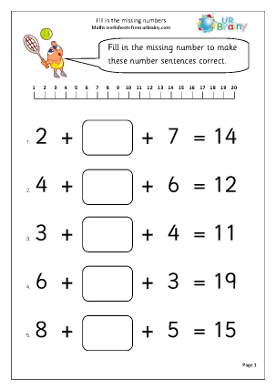 Addition Year 2 (aged 6-7) - URBrainy.com