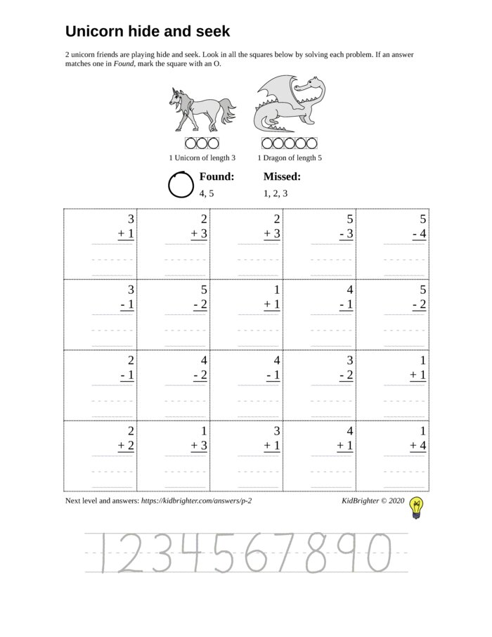 KidBrighter | Addition Worksheet for Grade 1