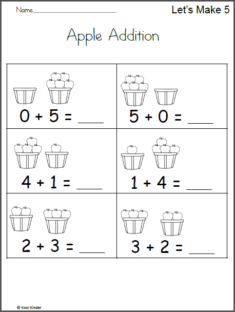 Apple Addition - Lets Make 5 | Made By Teachers