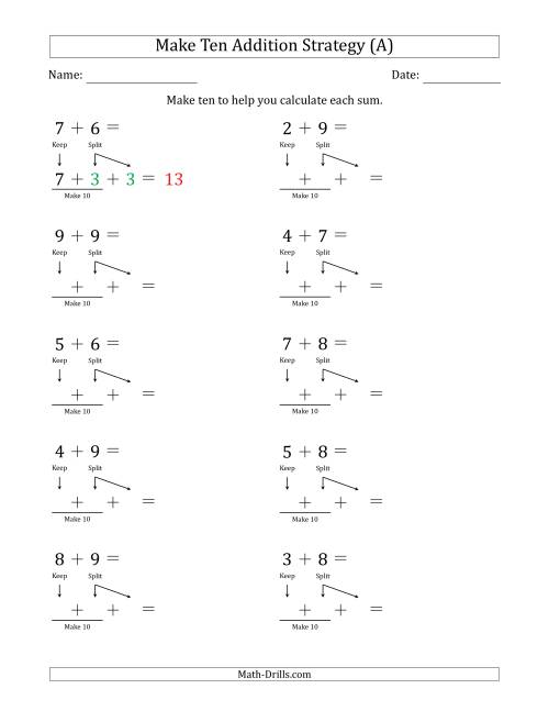 Make Ten Addition Strategy (A)
