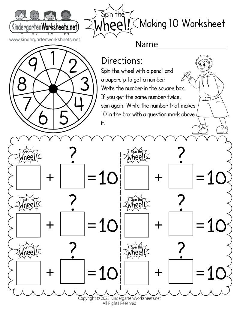 Spin the Wheel Making 10 Worksheet - Free Printable, Digital, &  PDF