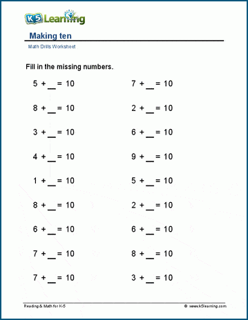 Making 10 worksheets | Worsheets library