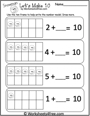Addition - Making 10 - Worksheets4Free - Free Worksheets