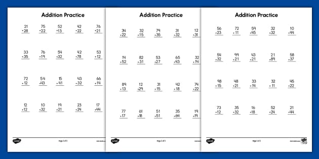 Two-Digit Addition Activity for 1st-2nd Grade (teacher made)