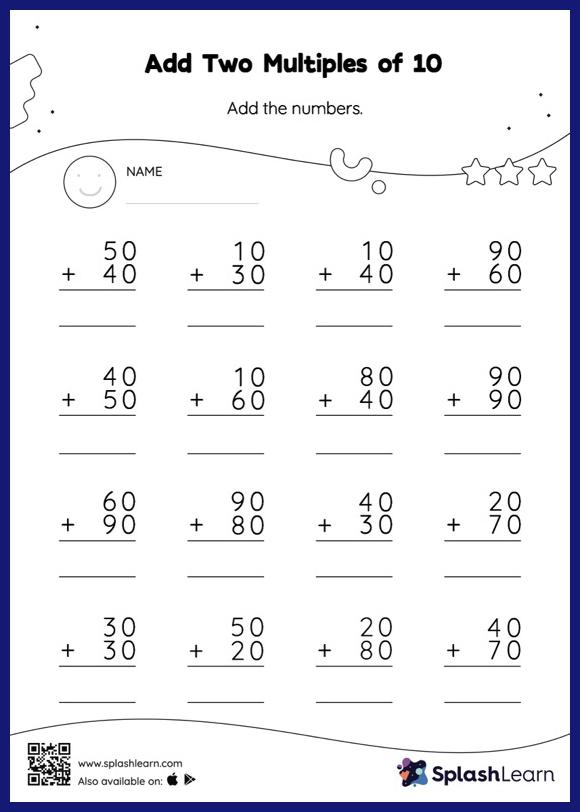 addition worksheet multiples of 10
