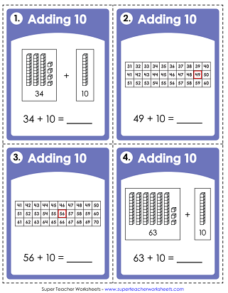 Adding 10 &  Multiples of 10: Worksheets