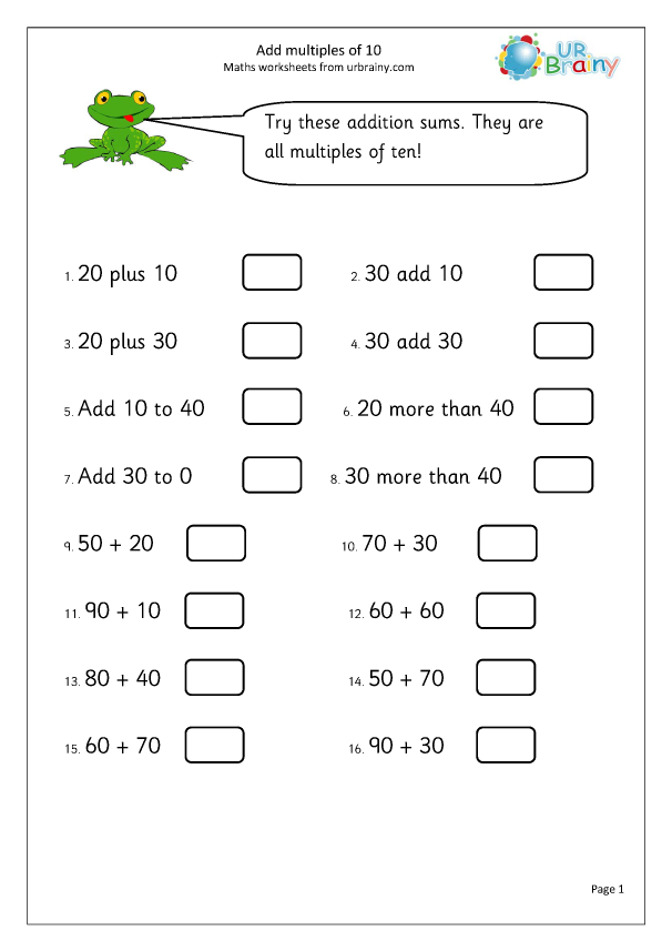 addition worksheet multiples of