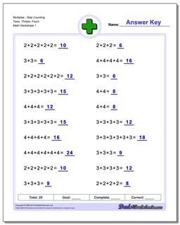 Addition Worksheets: Addition Multiples
