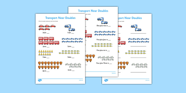 Near Doubles to 20 Worksheet - Twinkl Maths (teacher made)