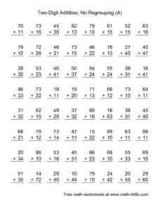 2 Digit Addition With No Regrouping Lesson Plans &  Worksheets