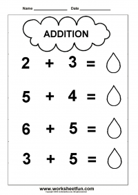 addition worksheet nursery