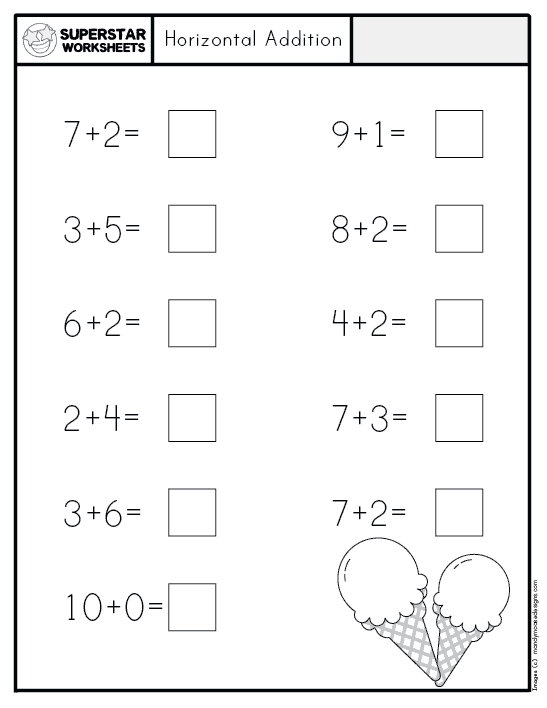 Kindergarten Addition Worksheets -Worksheets Library