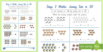 Addition and Subtraction Worksheet Resources Years 0-2