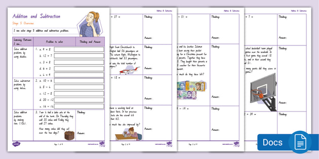 Stage 5 (Phase 1) Addition and Subtraction Overview - Twinkl