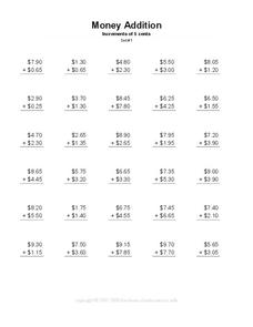 Money Addition Worksheet for 2nd - 5th Grade | Lesson Planet