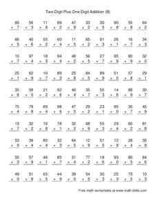 addition worksheet plus 1