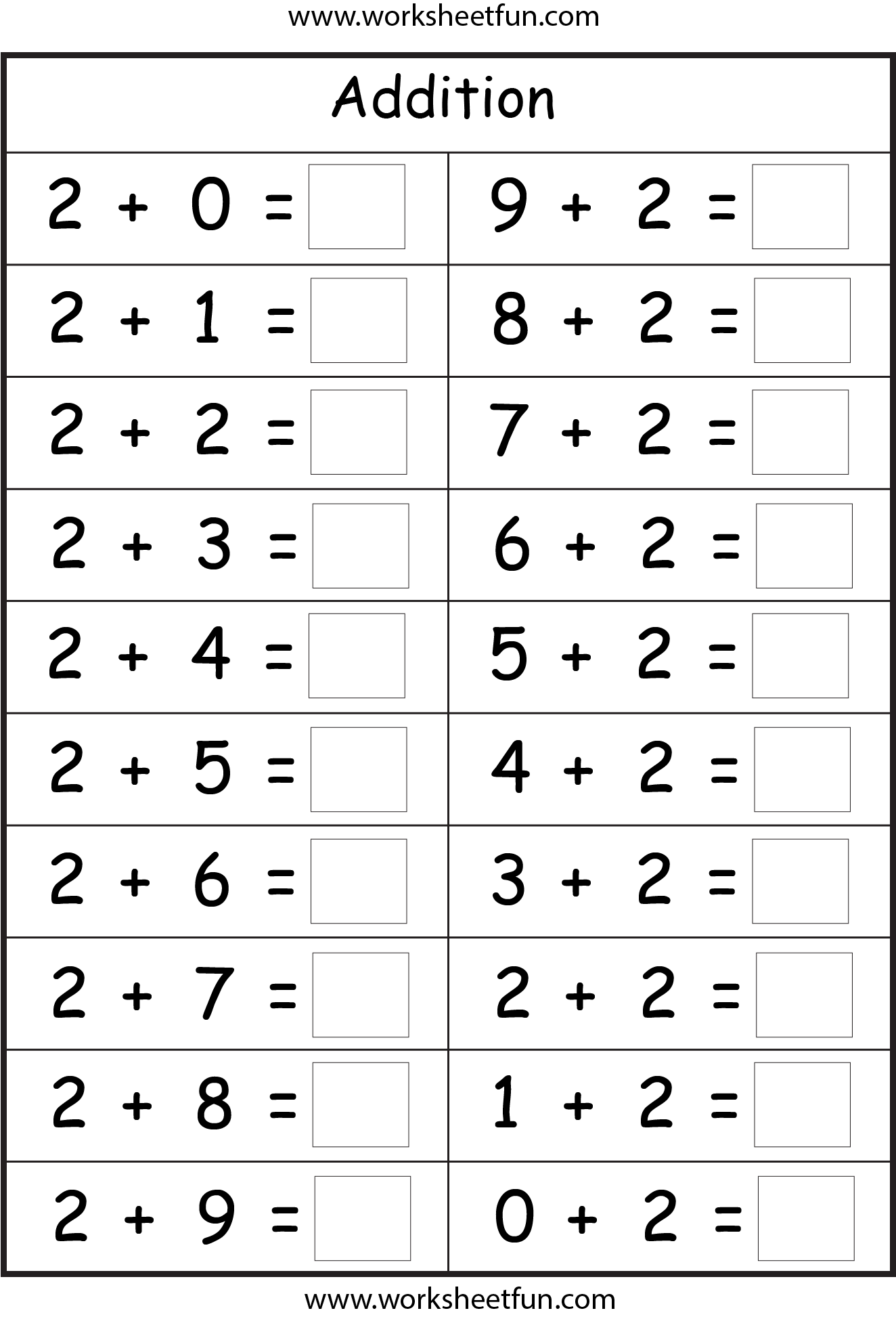 Basic Addition Facts - 8 Worksheets / FREE Printable Worksheets ...