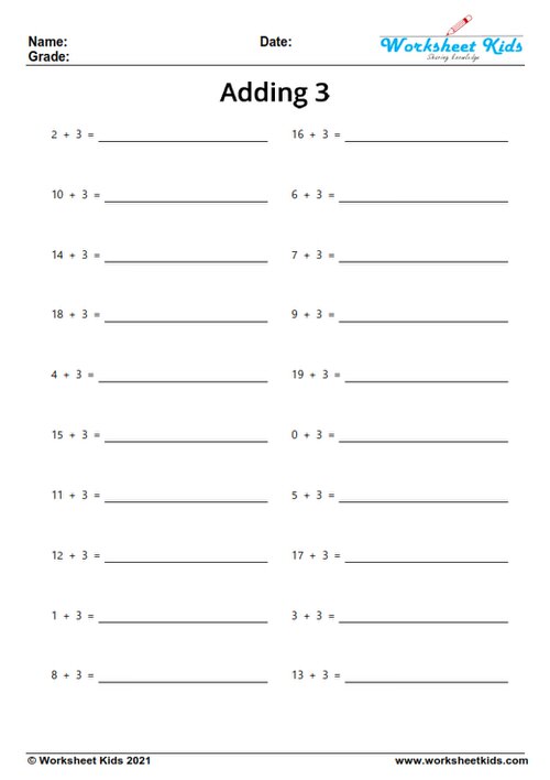 Adding by 1, 2, 3, 4, 5, 6, 7, 8, 9, 10, 0 worksheets - Free ...