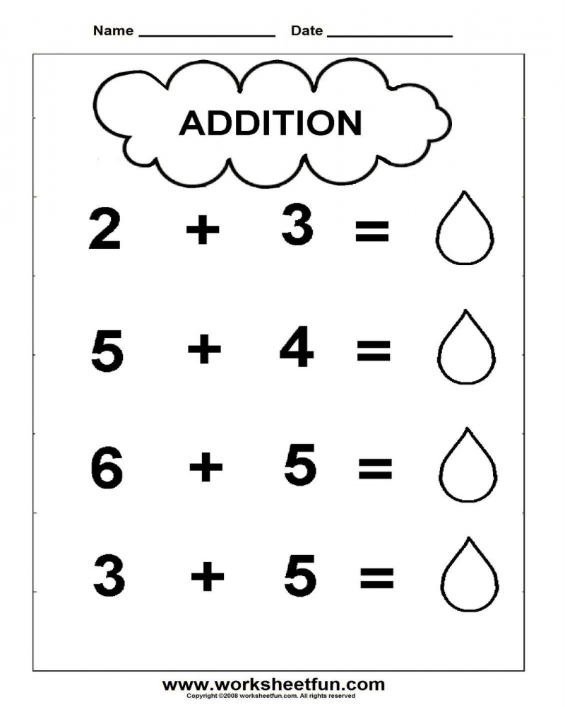 Math Worksheet Pre K