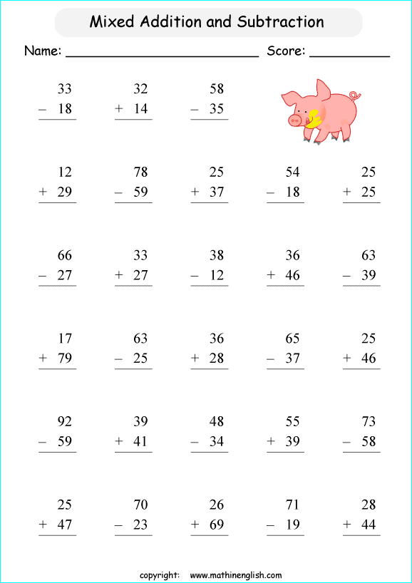 Printable primary math worksheet for math grades 1 to 6 based on ...