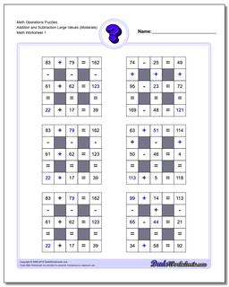 Number Grid Puzzles: Addition and Subtraction Logic Puzzles with ...