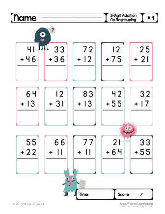 Two Digit Addition (No Regrouping) #4  