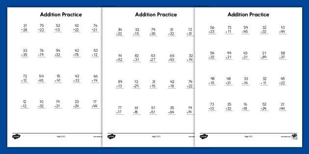 Two-Digit Addition Activity for 1st-2nd Grade (teacher made)