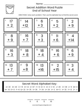 End of Year Addition and Subtraction Worksheets by Teaching Second ...