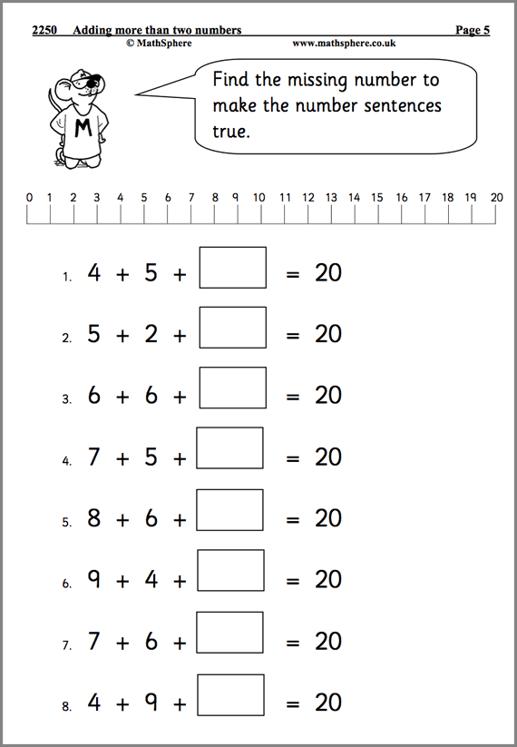 MathSphere Free Sample Maths Worksheets