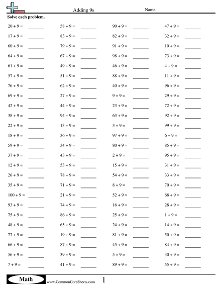 Addition Worksheets | Free - CommonCoreSheets