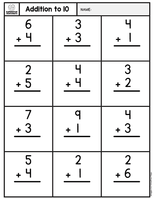 addition worksheet sum