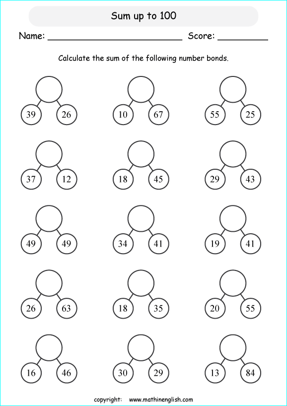 Printable primary math worksheet for math grades 1 to 6 based on ...