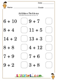 addition worksheet sums to 15