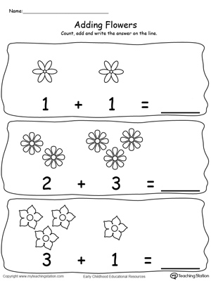addition worksheet sums to