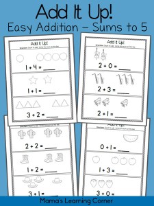 addition worksheet sums up to