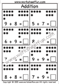 addition worksheet sums up to