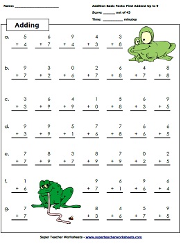 Basic Addition Worksheets (Addends 0-10)