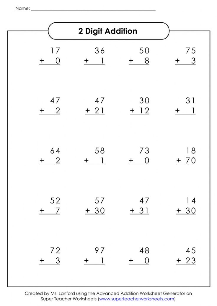 2-digit Addition Worksheets - With And Without Regrouping D34 ...